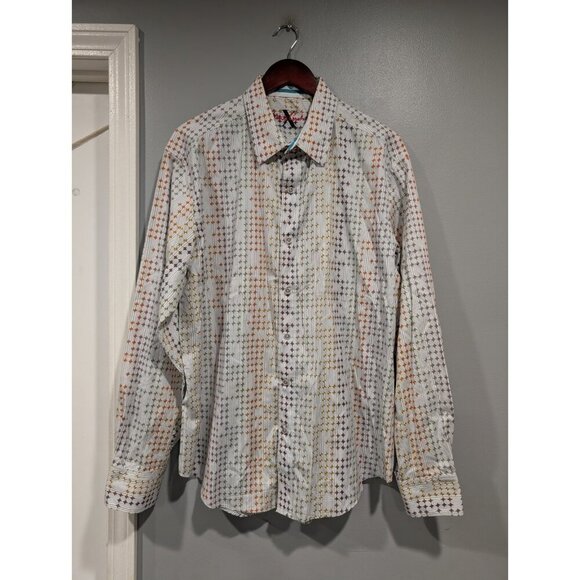 Robert Graham Men's Multicolor Long Sleeve Button-Up Size 2XL Geometric Diamond - Picture 2 of 16